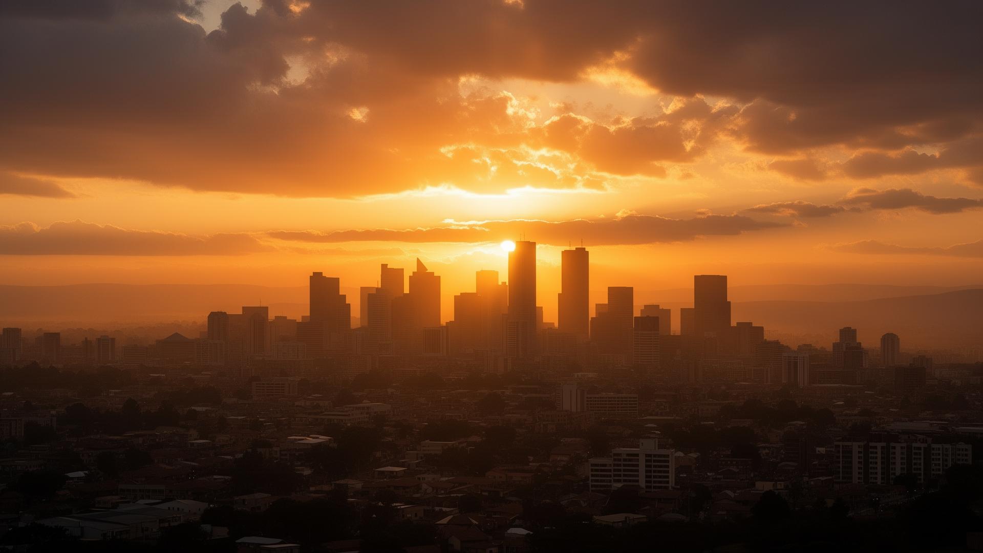 South African skyline at sunrise